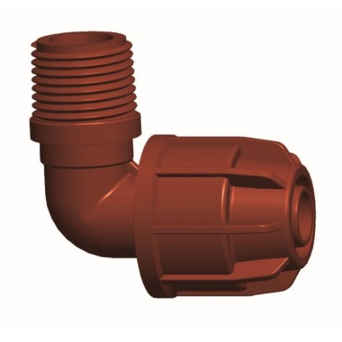 CURVA A 90° FILETTATA MASCHIO MARRONE