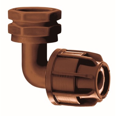 CURVA A 90° FILETTATA FEMMINA MARRONE